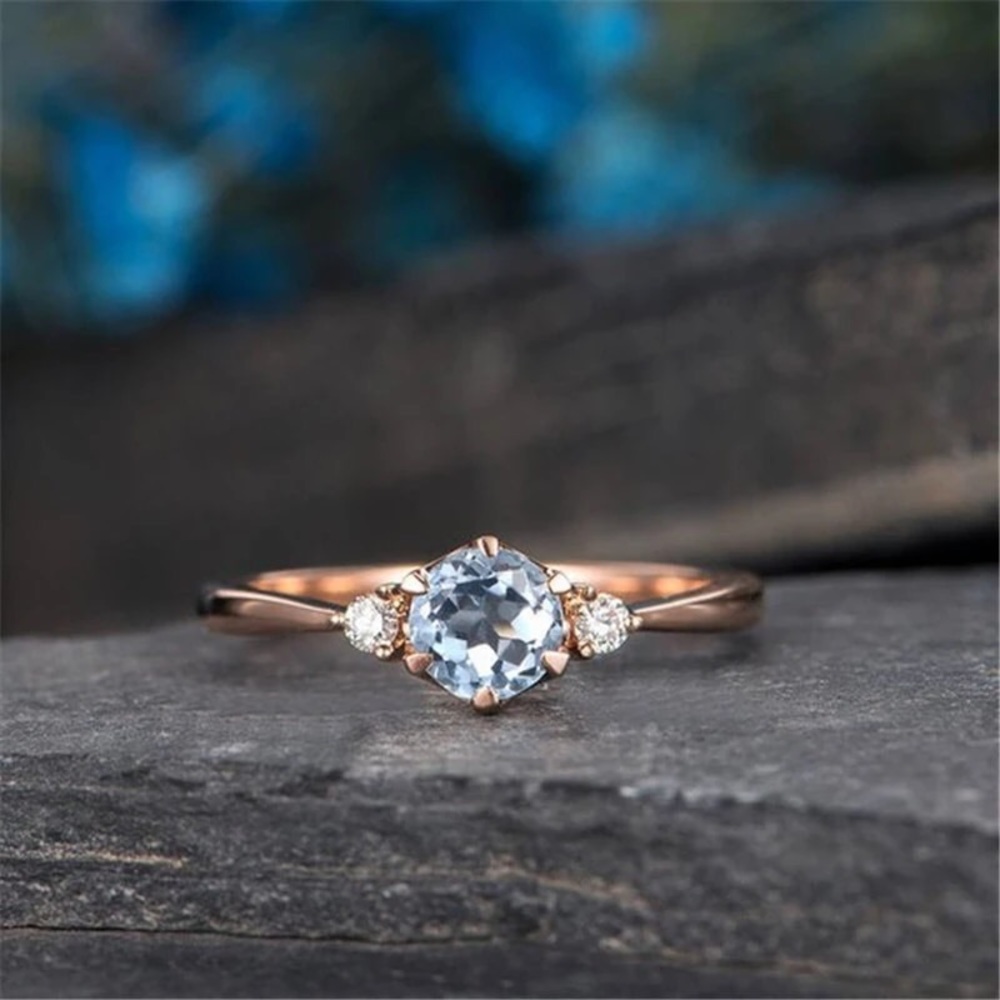 5⭐️ FAV BESTSELLER gold Blue dainty cz cubic ring